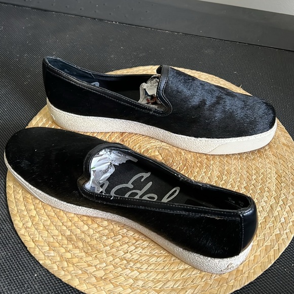 Sam Edelman Becker Real Fur Slip -on Sneakers Loafer Canvas Size 12 - Picture 15 of 15